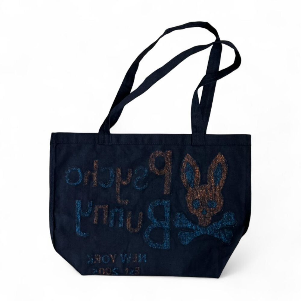 Psycho Bunny Black Vintage New York Knicks Colored Canvas Tote Bag - Picture 5 of 6